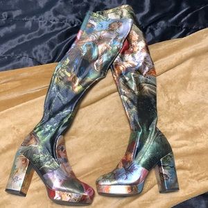 Knee high angel boots